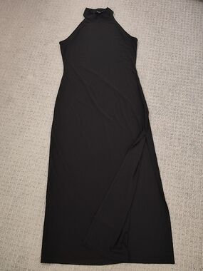 Black High-Neck Maxi Dress